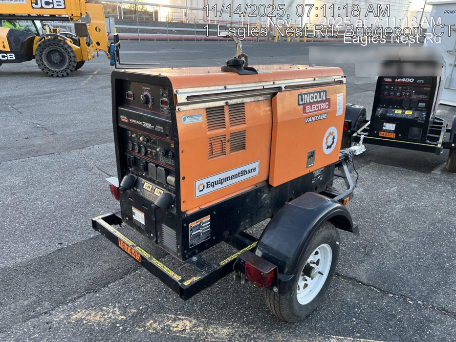 2021 Lincoln Electric Vantage 322 Vantage 322 Ready Pak 3 w/ Decals, ORANGE (includes trailer, cable rack, fender light kit) NO Telematics