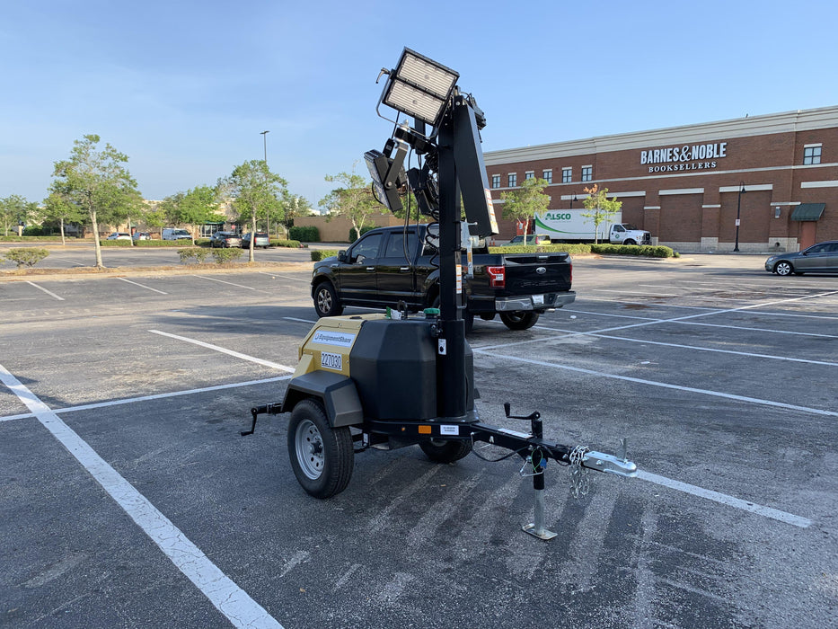 2022 Allmand NLV3GR (4) LED Light Fixture 350W, 23' Vertical Mast, 3kW Prime, Towable, Deep Sea L401, Leveling Jacks, Yanmar T4F 5.8hp