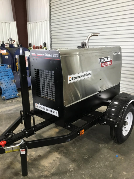 2019 Lincoln Electric Vantage 322 Ready-Pak 3, Two Wheel Trailer, Fender and Light Kit, Cable Rack