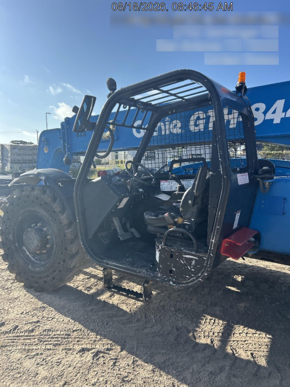 2018 Genie GTH-844 Genie GTH-844D w/Open ROPS, Solid Tires, Work Light/Beacon, 60" Carriage and Forks