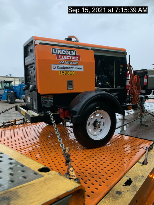 2021 Lincoln Electric Vantage 322 Vantage 322 Ready Pak 3 w/ Telematics & Decals, ORANGE (includes trailer, cable rack, fender light kit)