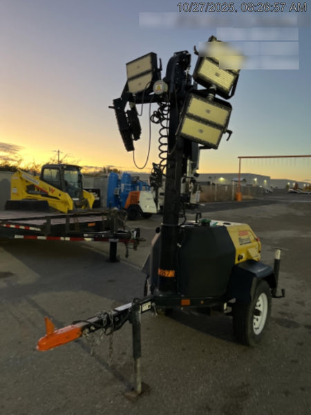 2021 Allmand NLV3GR (4) LED Light Fixture 350W, 23' Vertical Mast, 3kW Prime, Towable, Deep Sea L401, Leveling Jacks, Yanmar T4F 5.8hp