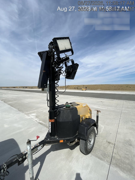 2022 Allmand NLV3GR (4) LED Light Fixture 350W, 23' Vertical Mast, 3kW Prime, Towable, ES Decals, T3