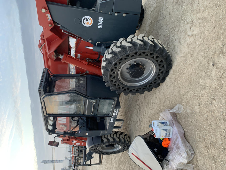 2018 Manitou MTA10055 Manitou MTA 10055 w/Open ROPS, Work Lights/Strobe, Aux Hyd, Solid Tires, Lift Hook, 66" Carriage, 60" Forks
