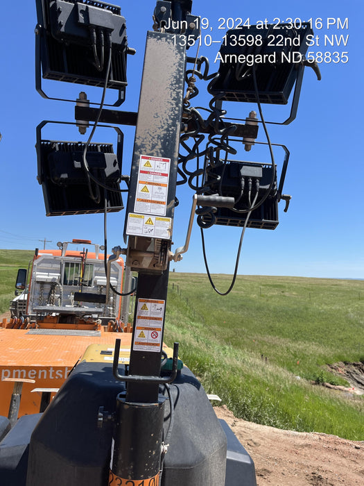 2022 Allmand NLV3GR (4) LED Light Fixture 350W, 23' Vertical Mast, 3kW Prime, Towable, Deep Sea L401, Leveling Jacks, Yanmar T4F 5.8hp