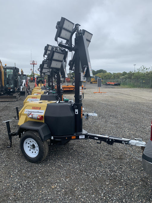 2021 Allmand NLV3GR (4) LED Light Fixture 350W, 23' Vertical Mast, 3kW Prime, Towable, Deep Sea L401, Leveling Jacks, Yanmar T4F 5.8hp