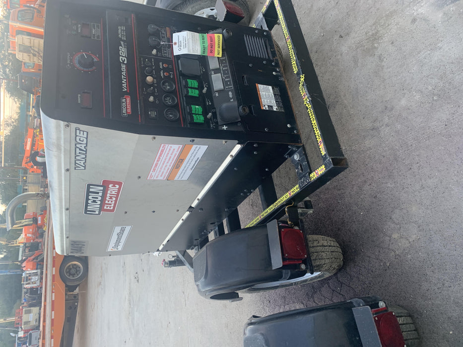 2019 Lincoln Electric Vantage 322 Welder Ready-Pak 3, Two wheel trailer, Fender and Light kit, Cable Rack