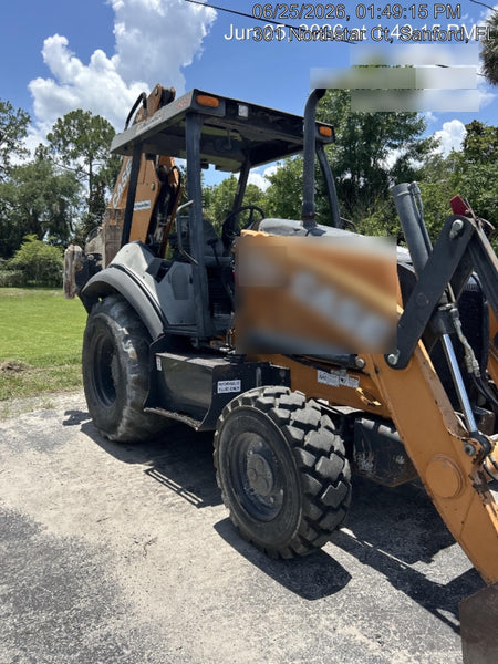 2019 Case 580N EP Canopy, 4WD, 1-Way Aux Hydraulics, Pilot Controls, Ride Control and Loader Aux Hydraulics, 900 LB. Front CWT, 82" HD LONG LIP (1 CU. YD.) W/BOCE AND LIFT EYES, FLIP OVER/STABILIZER PADS COMB