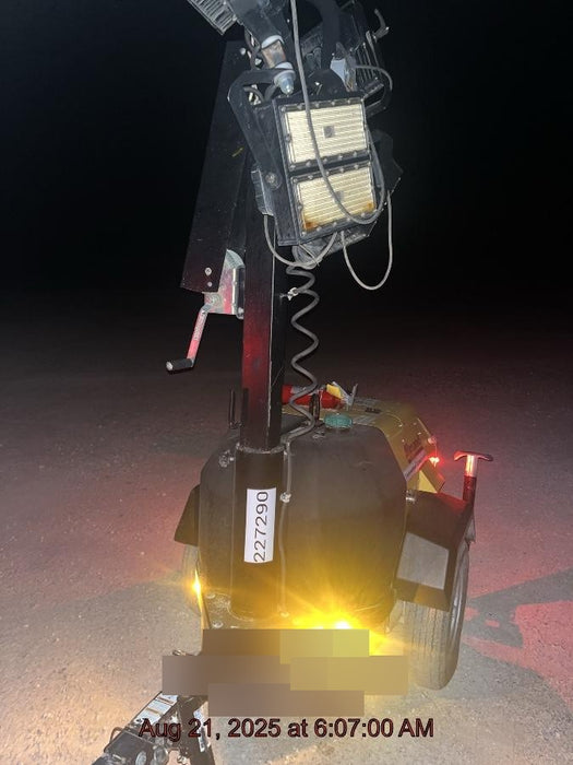 2022 Allmand NLV3GR (4) LED Light Fixture 350W, 23' Vertical Mast, 3kW Prime, Towable, Deep Sea L401, Leveling Jacks, Yanmar T4F 5.8hp