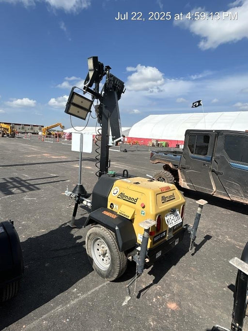 2022 Allmand NLV3GR (4) LED Light Fixture 350W, 23' Vertical Mast, 3kW Prime, Towable, ES Decals, T3