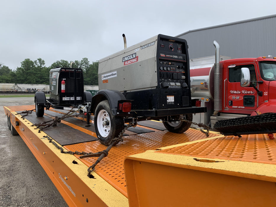 2019 Lincoln Electric Vantage 322 Welder Ready-Pak 3, Two wheel trailer, Fender and Light kit, Cable Rack