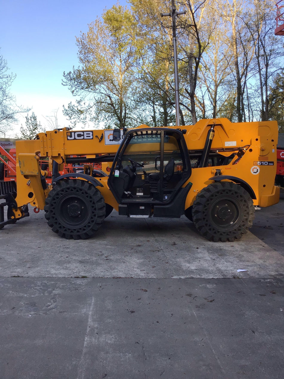2020 JCB 510-56 Canopy, Solid Tires, Work Lights, Beacon, Aux Hydraulics, Back up Alarm, Lifting Eye, ES Decals