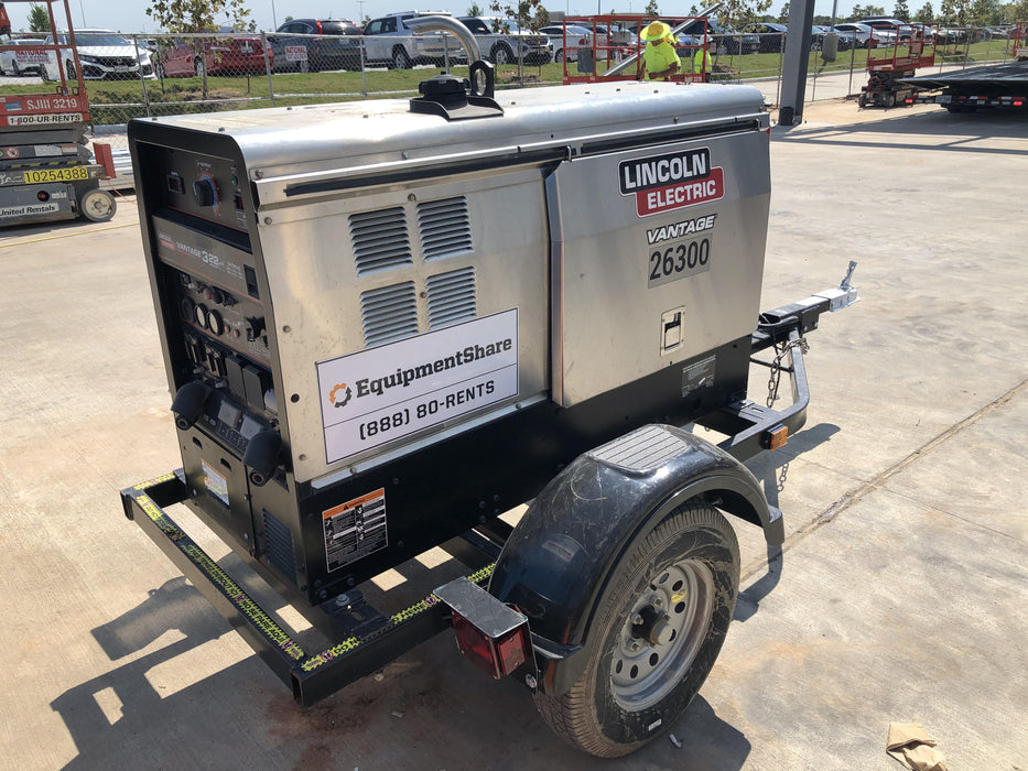 2019 Lincoln Electric Vantage 322 Lincoln Vantage 322 Welder w/Trailer, Light Kit, Cable Rack