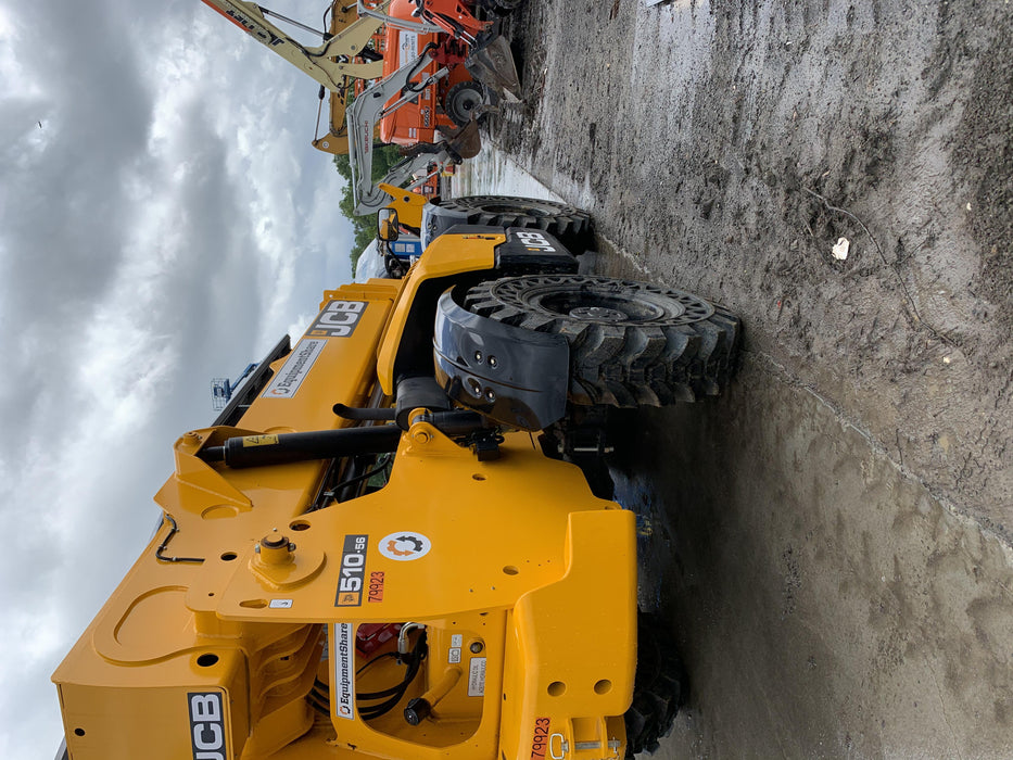 2020 JCB 510-56 Canopy, Solid Tires, Work Lights, Beacon, Aux Hydraulics, Back up Alarm, Lifting Eye, ES Decals
