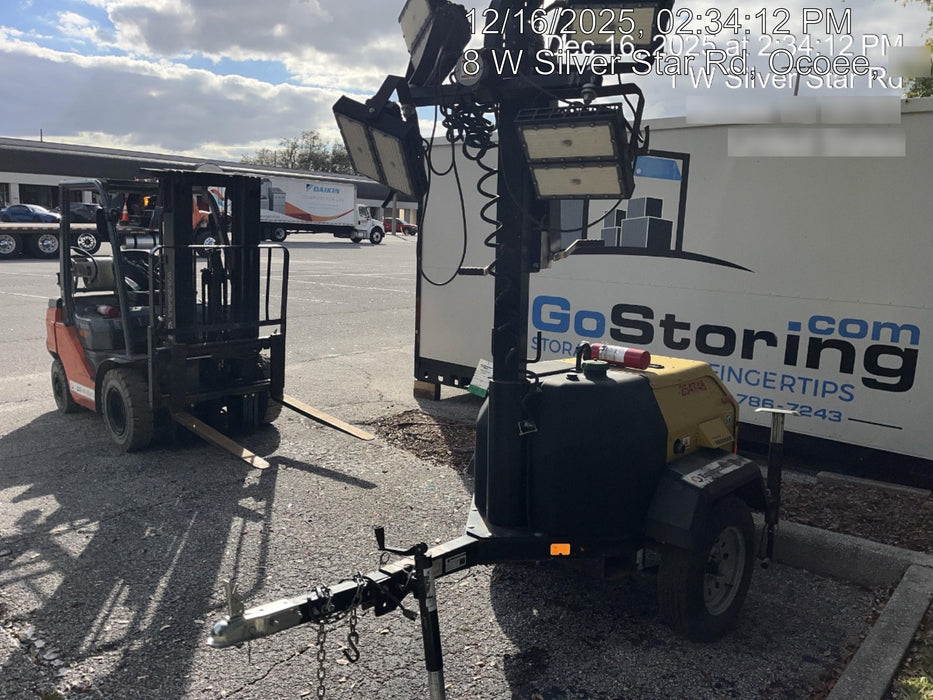 2022 Allmand NLV3GR (4) LED Light Fixture 350W, 23' Vertical Mast, 3kW Prime, Towable, ES Decals, T3