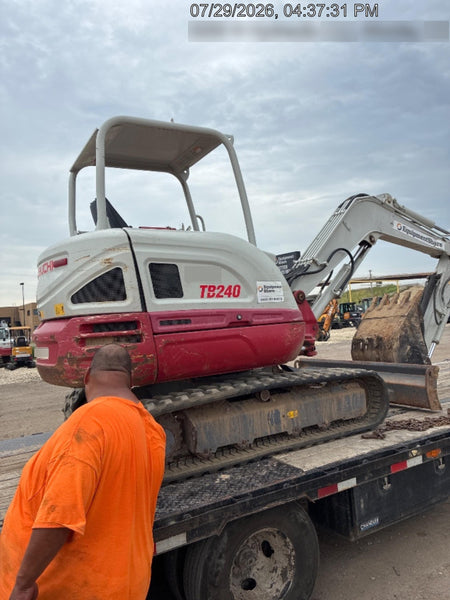 2019 Takeuchi TB240 Takeuchi TB240 Canopy w/Rubber Tracks, Auxiliary Hydraulics, Manual QC, Hydraulic Thumb, 12/18/24" Buckets