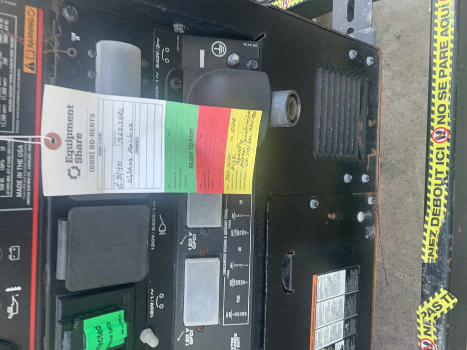 2019 Lincoln Electric Vantage 322 Welder Ready-Pak 3, Two wheel trailer, Fender and Light kit, Cable Rack