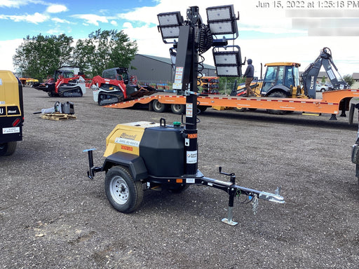 2022 Allmand NLV3GR (4) LED Light Fixture 350W, 23' Vertical Mast, 3kW Prime, Towable, Deep Sea L401, Leveling Jacks, Yanmar T4F 5.8hp