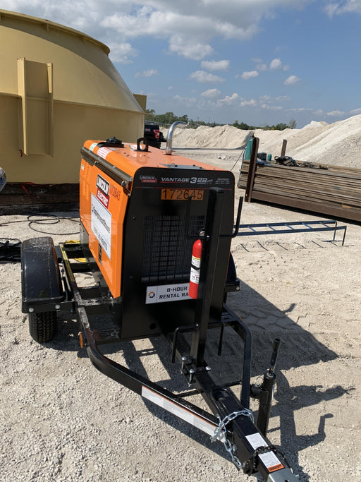 2021 Lincoln Electric Vantage 322 Vantage 322 Ready Pak 3 w/ Decals, ORANGE (includes trailer, cable rack, fender light kit) NO Telematics