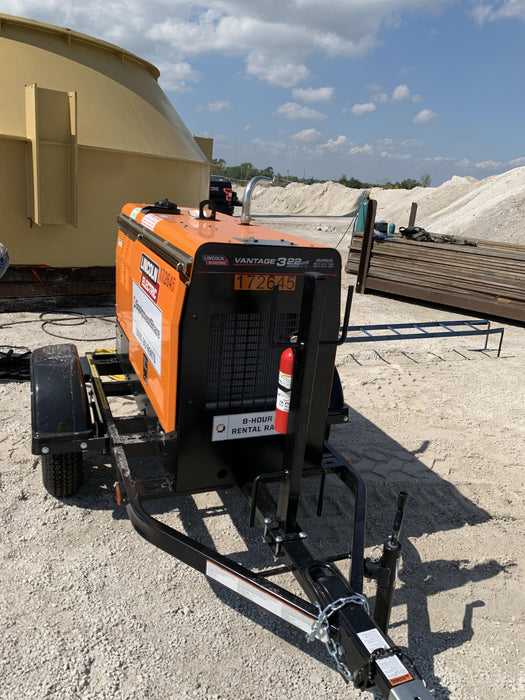 2021 Lincoln Electric Vantage 322 Vantage 322 Ready Pak 3 w/ Decals, ORANGE (includes trailer, cable rack, fender light kit) NO Telematics