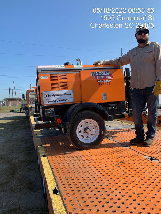 2021 Lincoln Electric Vantage 322 Vantage 322 Ready Pak 3 w/ Decals, ORANGE (includes trailer, cable rack, fender light kit) NO Telematics