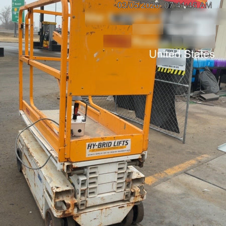Custom Equipment HB-1430 <ul>
 <li>Hy-Brid Scissor Lift</li>
  <li>Platform capacity up to 670 lbs.</li>
  <li>Working height up to 20 ft</li>
  <li>Weighs under 1,700 lbs.</li>
  <li>Non-marking wheels </li>
</ul>