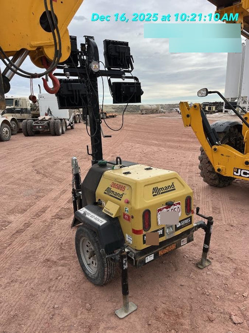 2022 Allmand NLV3GR (4) LED Light Fixture 350W, 23' Vertical Mast, 3kW Prime, Towable, ES Decals, T3