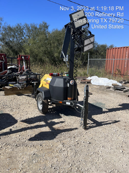 2022 Allmand NLV3GR (4) LED Light Fixture 350W, 23' Vertical Mast, 3kW Prime, Towable, ES Decals, T3
