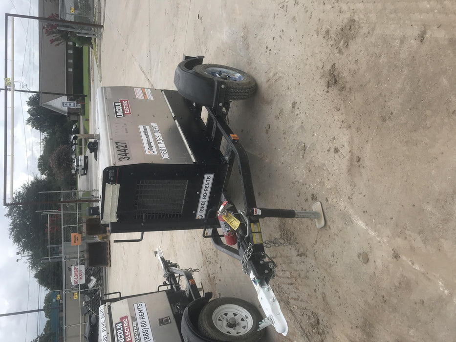 2019 Lincoln Electric Vantage 322 Welder Ready-Pak 3, Two wheel trailer, Fender and Light kit, Cable Rack