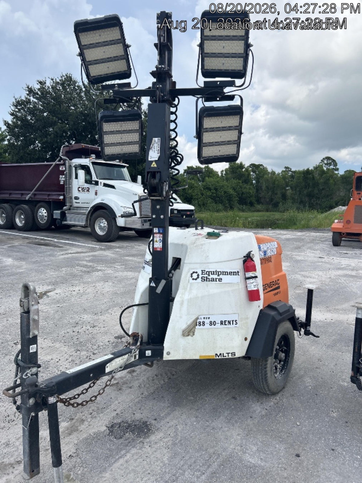 2025 Generac MLTS-4 Diesel, Mitsubishi L2E, 7.1 hp @1800 rpm, Flex Switch 120V Input, Powerzone Controller, (4) 320W LED Lights, 4kW Generator, 39.9 Gal Fuel Tank, 2" Ball, T3, ES Decals