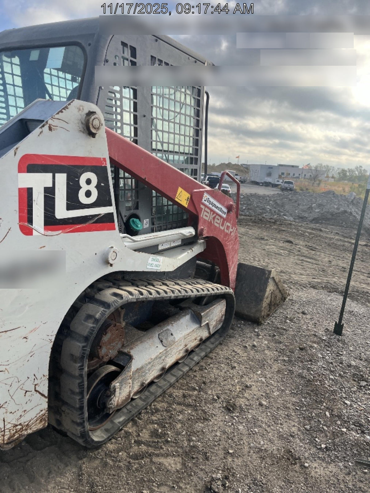 2020 Takeuchi TL8CR Cab/Heat/Air, 74hp, Hydraulic QC w/76" HD Bucket w/ Smooth Bolt on Edge, 76" HD Bucket w/Teeth