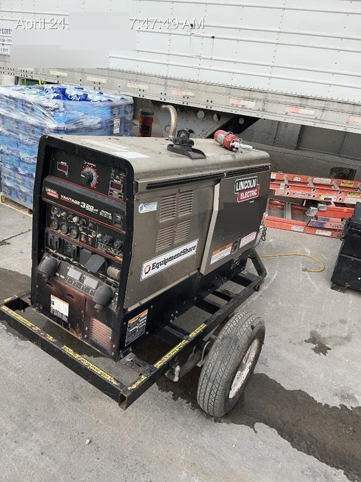 2019 Lincoln Electric Vantage 322 Welder Ready-Pak 3, Two wheel trailer, Fender and Light kit, Cable Rack