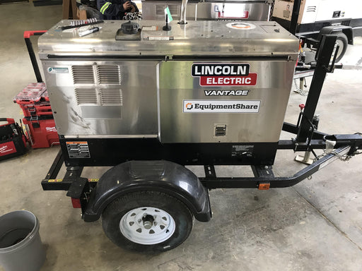 2019 Lincoln Electric Vantage 322 Welder Ready-Pak 3, Two wheel trailer, Fender and Light kit, Cable Rack
