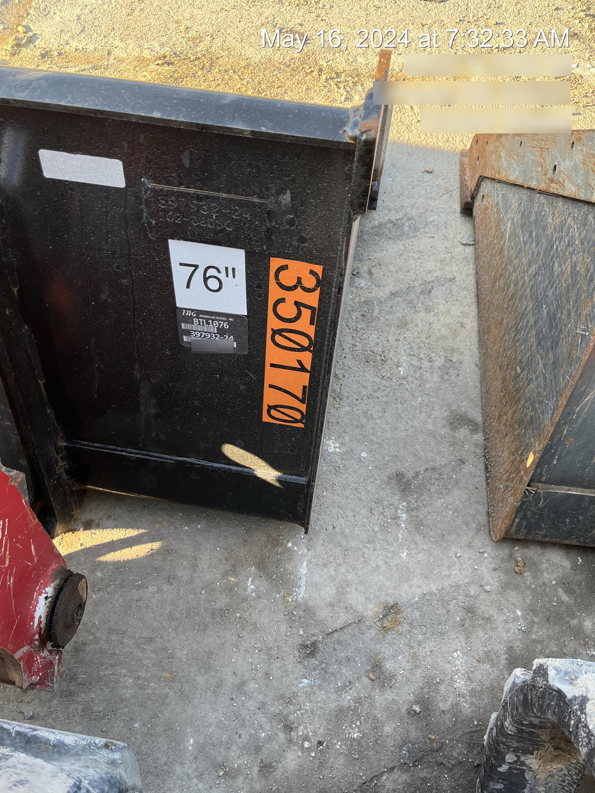 2023 TAG MANUFACTURING 76" Smooth Bucket - Tag