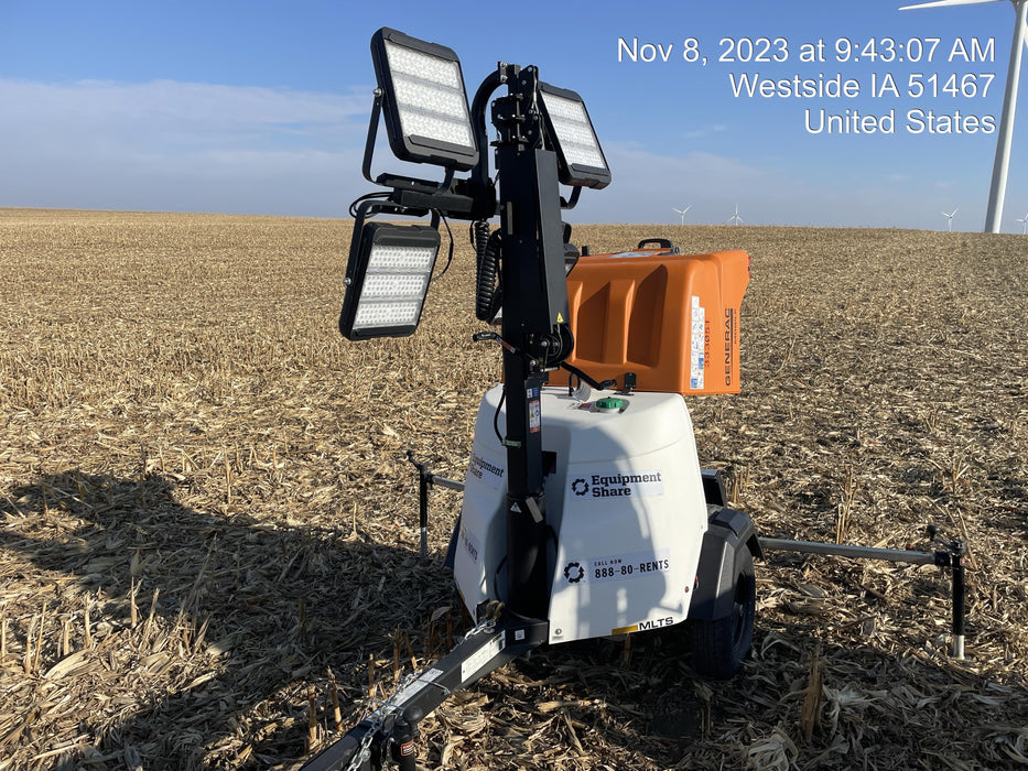 2023 Generac MLT2 Diesel, Flex Switch 120V Input, Powerzone Controller, (4) 320W LED Lights, 4kW Generator, 39.9 Gal Fuel Tank, 2" Ball, T3