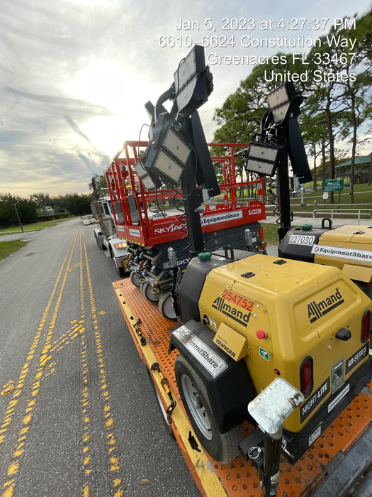 2022 Allmand NLV3GR (4) LED Light Fixture 350W, 23' Vertical Mast, 3kW Prime, Towable, ES Decals, T3