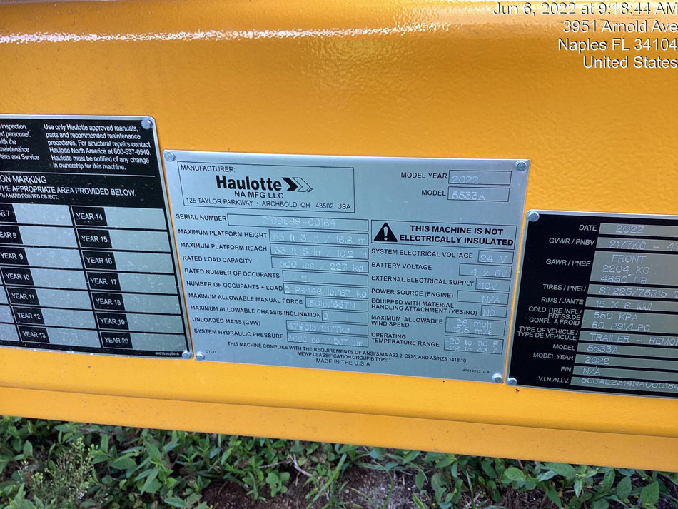 2022 HAULOTTE 5533 A