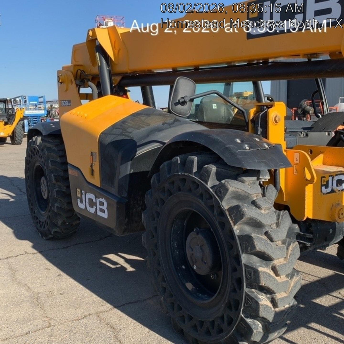 2020 JCB 509-42 Canopy, Solid Tires, Work Lights, Beacon, Aux Hydraulics, Back up Alarm, Lifting Eye, ES Decals