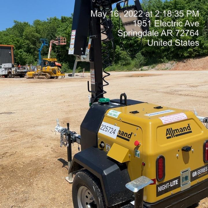 2022 Allmand NLV3GR (4) LED Light Fixture 350W, 23' Vertical Mast, 3kW Prime, Towable, Deep Sea L401, Leveling Jacks, Yanmar T4F 5.8hp