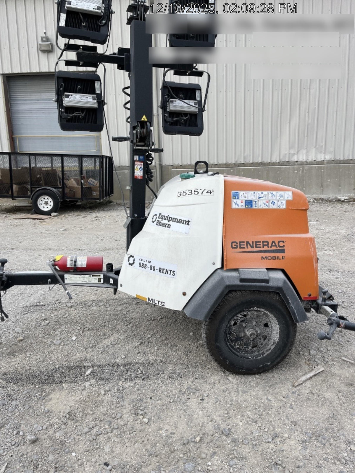 2023 Generac MLT2 Diesel, Flex Switch 120V Input, Powerzone Controller, (4) 320W LED Lights, 4kW Generator, 39.9 Gal Fuel Tank, 2" Ball, T3