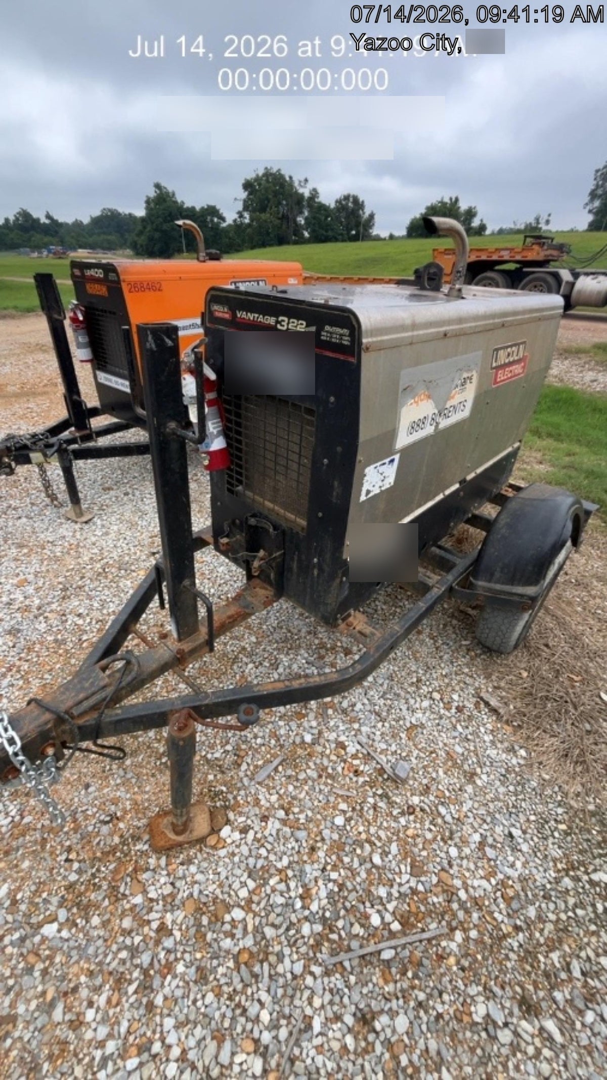 2018 Lincoln Electric Vantage 322 Lincoln Vantage 322 Welder Ready Pak 3 - Vantage 322, Trailer, Fender and light kit, Cable rack