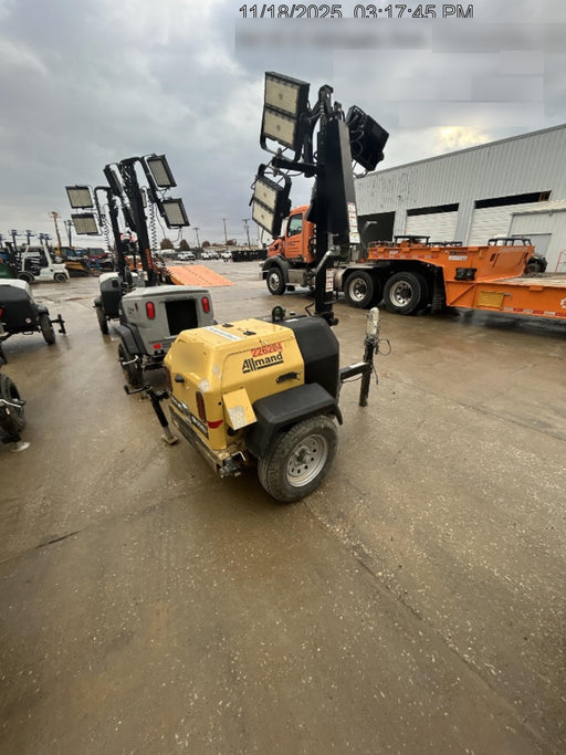 2022 Allmand NLV3GR (4) LED Light Fixture 350W, 23' Vertical Mast, 3kW Prime, Towable, Deep Sea L401, Leveling Jacks, Yanmar T4F 5.8hp