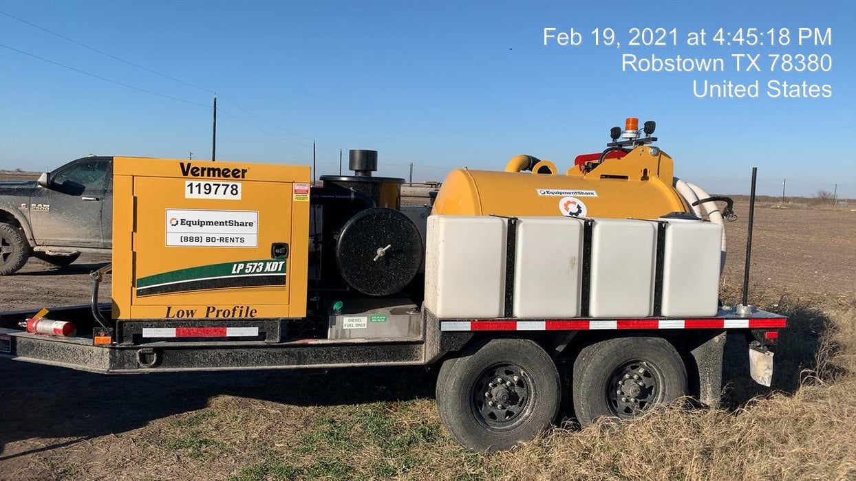 2020 Vac-Tron LP573XDT 24 HP Kohler Diesel Engine (Tier 4 Final), Includes 500 Gallon Debris Tank w/ Hydraulic Tilt, two (2) 100 Gallon Water Tanks, Low Profile Torsion Axles (12,000 GVWR), Manual Jack