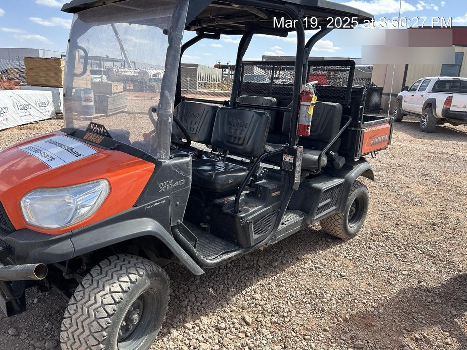 2020 Kubota RTV-X1140W-H 4WD utility cart -LED strobe -Windshield tempered glass -Plastic canopy -Wire harness kit -Backup alarm