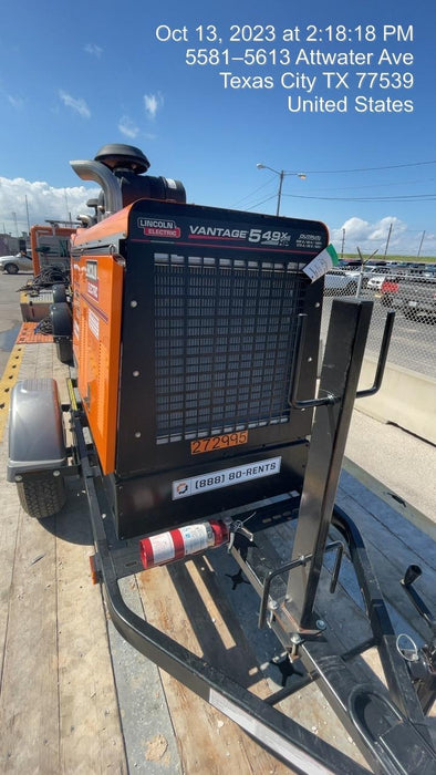 2022 Lincoln Electric Vantage 549X Crosslink Technology, Trailer Mounted, ES Decals, T3