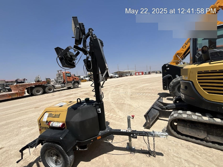 2022 Allmand NLV3GR (4) LED Light Fixture 350W, 23' Vertical Mast, 3kW Prime, Towable, Deep Sea L401, Leveling Jacks, Yanmar T4F 5.8hp