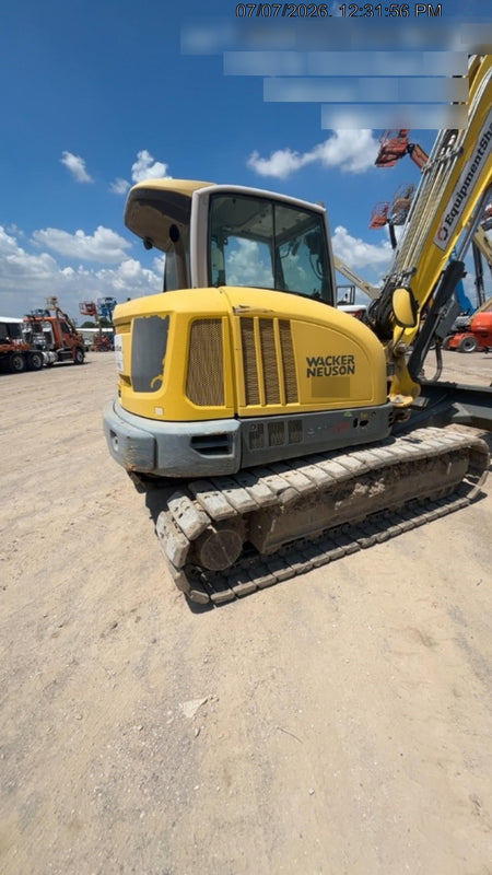 Wacker Neuson ET90 Enclosed Cab, Hybrid Tracks, Long Dipperstick, Bucket