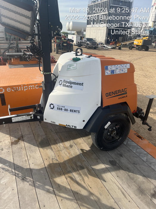2023 Generac MLT2 Diesel, Flex Switch 120V Input, Powerzone Controller, 
(4) 320W LED Lights, 4kW Generator, 39.9 Gal Fuel Tank, 2" Ball, T3
