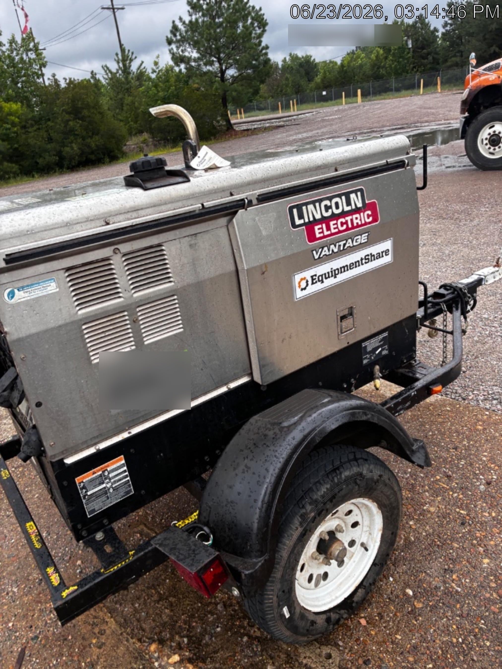 2019 Lincoln Electric Vantage 322 Ready-Pak 3, Two Wheel Trailer, Fender and Light Kit, Cable Rack