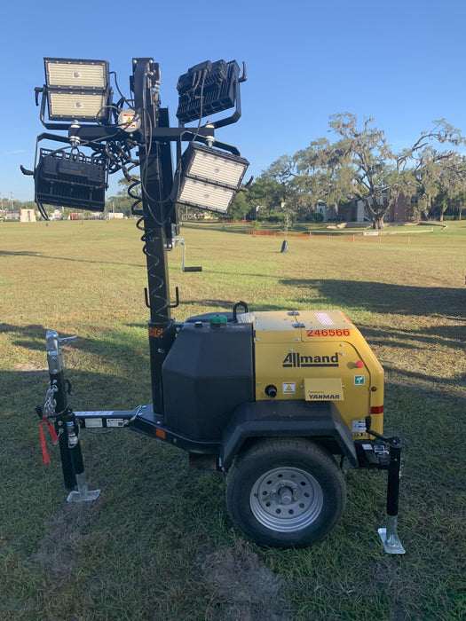 2022 Allmand NLV3GR (4) LED Light Fixture 350W, 23' Vertical Mast, 3kW Prime, Towable